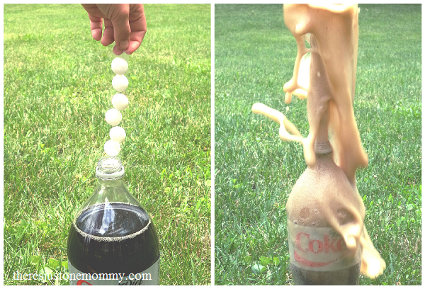 soda pop & Mentos science experiment -- make a diet Coke geyser 