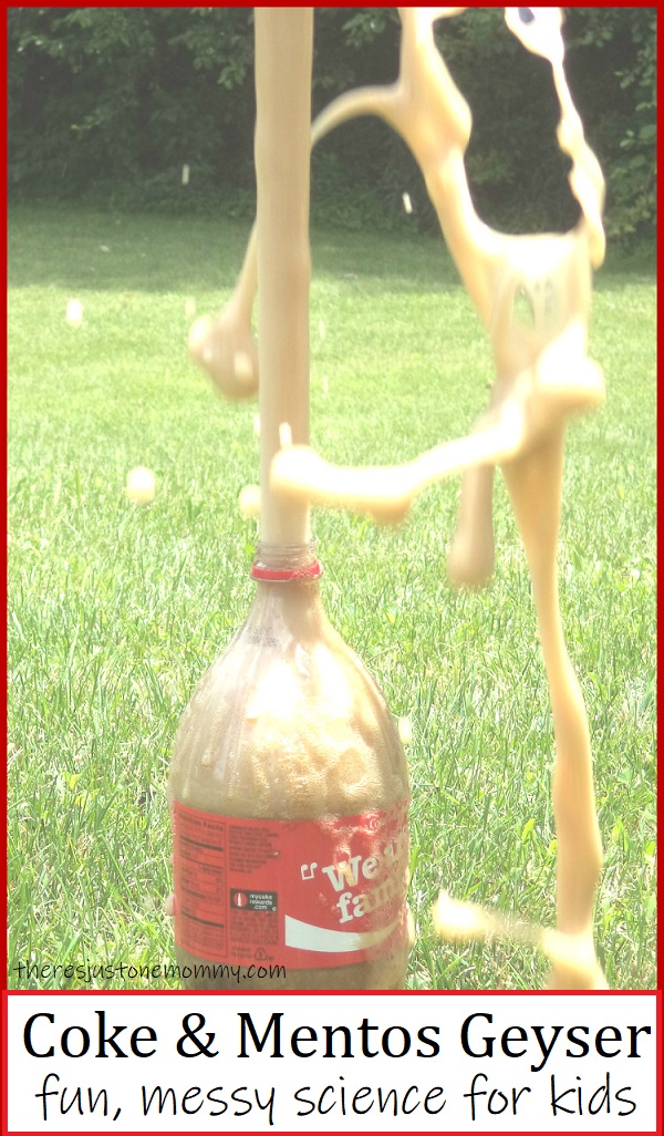 picture of soda pop and Mentos geyser 