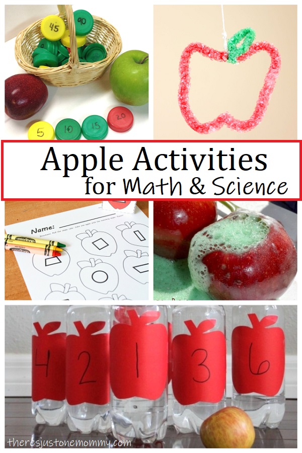 apple STEM activities, including apple math and apple science experiments 