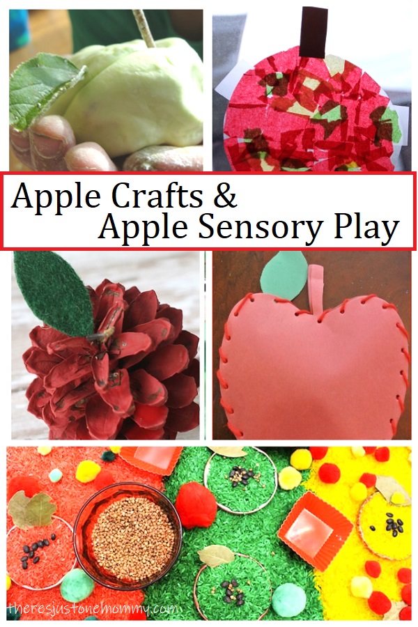 apple crafts and apple sensory play ideas for kids 