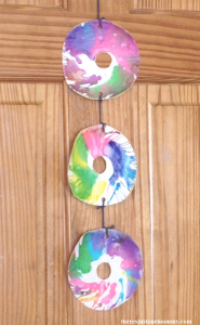 spin art bunting -- kids craft with spin art