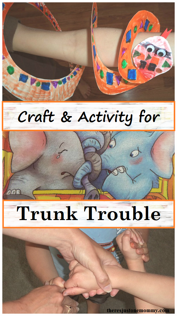 craft and activity to go with the book Trunk Trouble -- paper plate snake craft