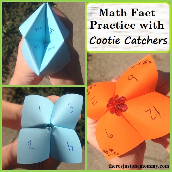 math fact practice with a cootie catcher -- perfect for practicing addition facts, subtraction, division, or multiplication math facts