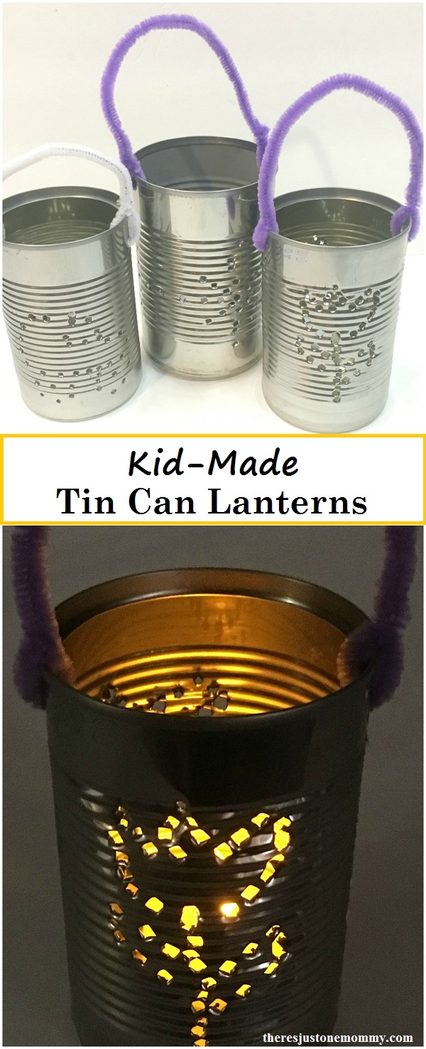Recycled Craft: simple how to make a tin can lantern, perfect for a colonial America craft for kids 
