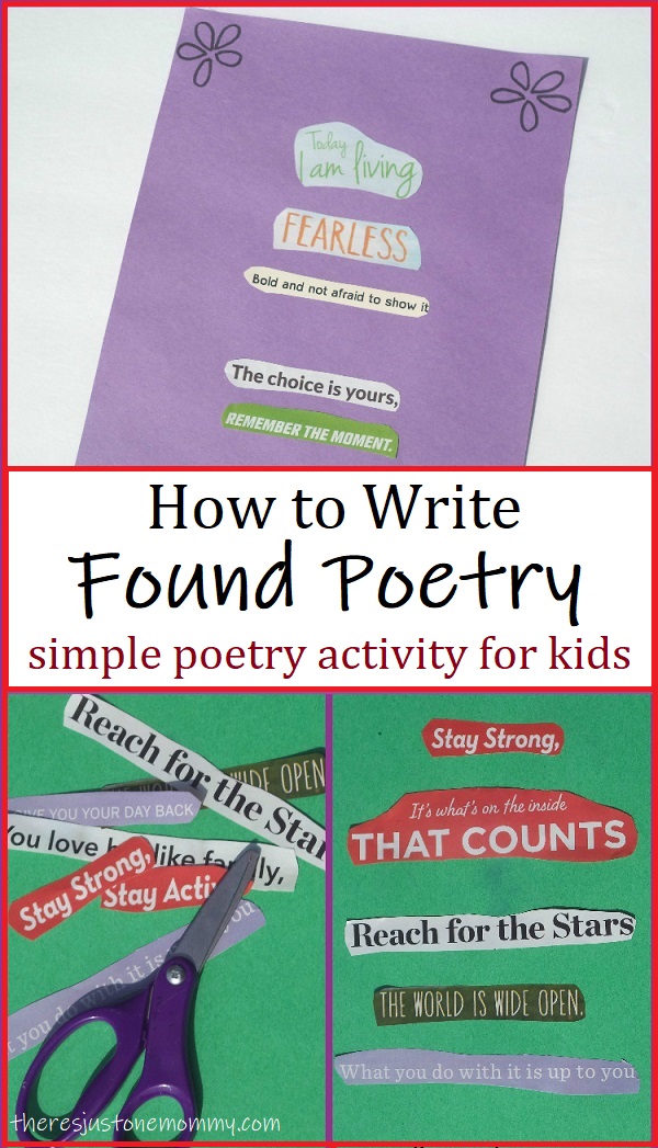 found poetry -- simple poetry activity for kids