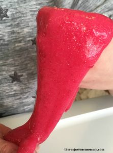 Valentine's slime -- sparkly slime made with glitter glue