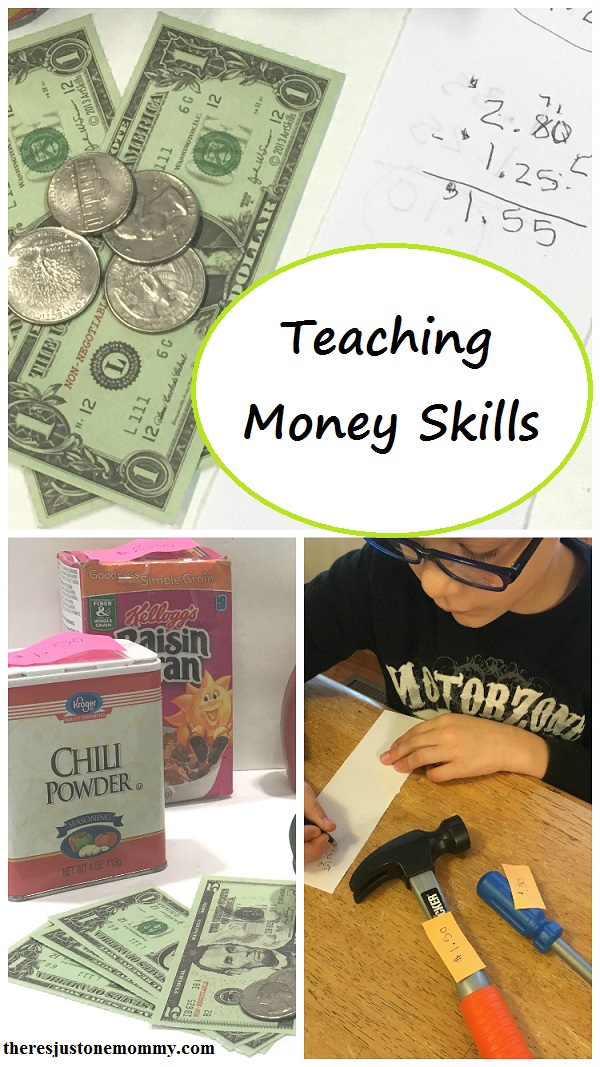 teaching money skills with pretend play -- simple math activity 