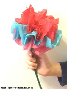 kids flower craft -- how to make a tissue paper flower