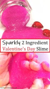 sparkly glitter glue slime for Valentine's Day