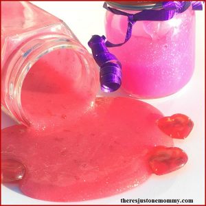 Valentine's day slime: glitter glue and starch slime