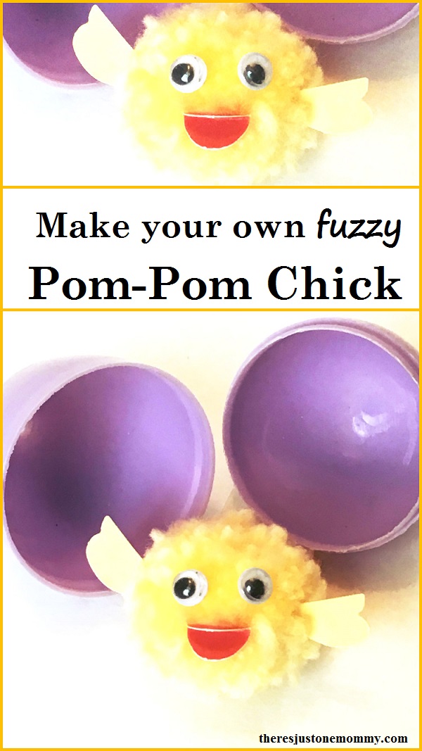 Pom Pom Chick Craft -- fun tween Easter craft or non-candy Easter egg filler 