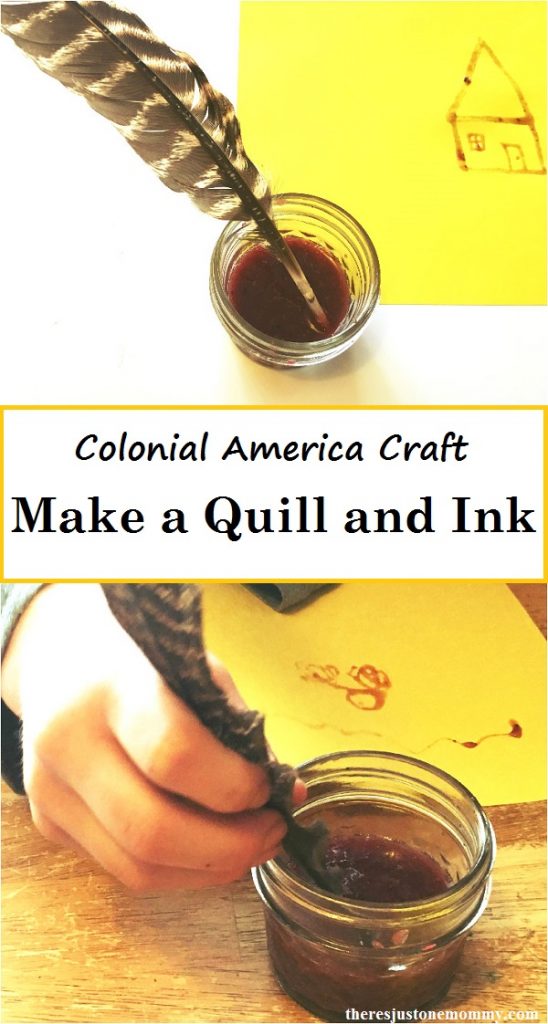 How to make a quill and homemade ink -- fun Colonial America unit activity 