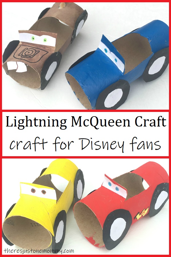 simple cardboard tube craft for Disney Cars movie fans
