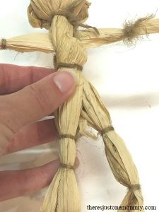 kids Colonial America craft -- making a corn husk doll