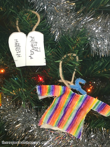 Jesse tree ornaments for Moses and Joseph 