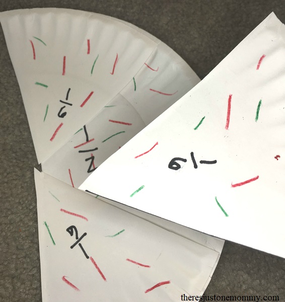 paper plate fractions activity 