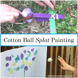 cotton ball splat painting for kids