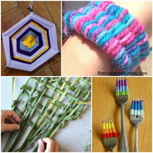 straw weaving and other kids weaving activities