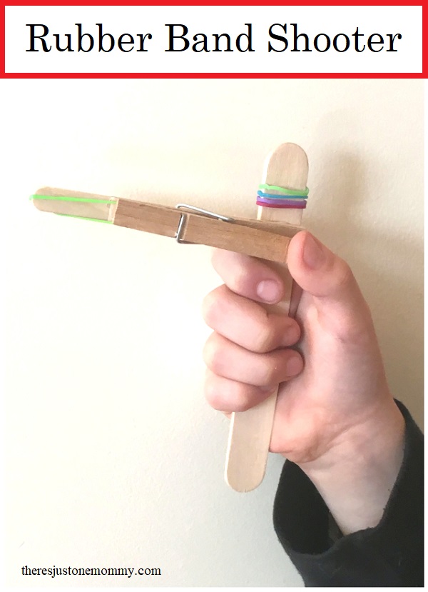 DIY rubber band gun -- simple rubber band STEM activity 