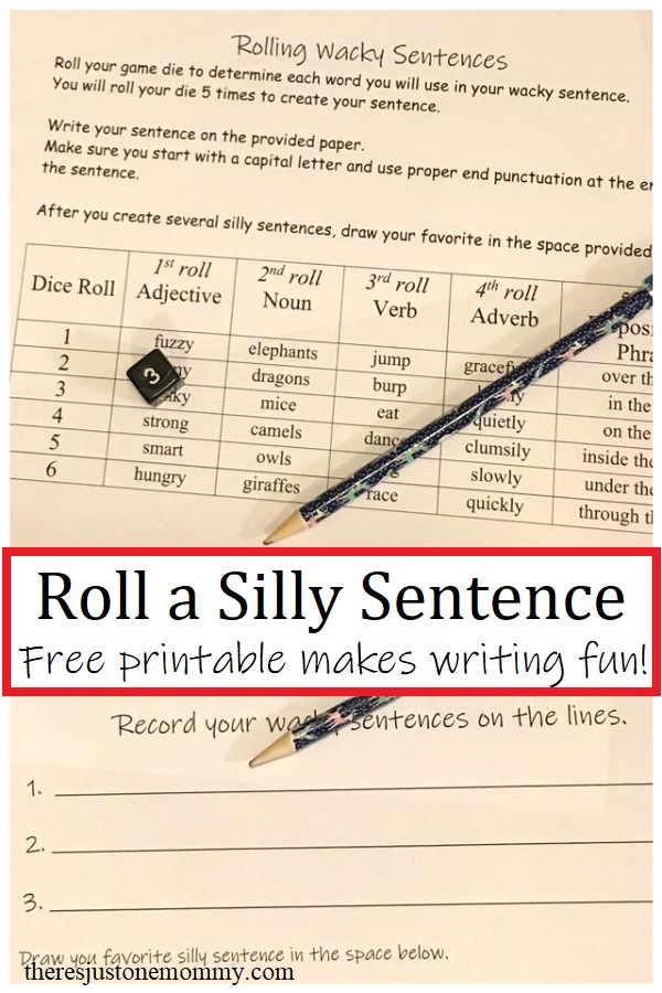 printable silly sentence activity 