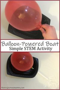 simple balloon powered boat STEM activity