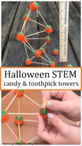 Halloween STEM activity: toothpick and candy structure