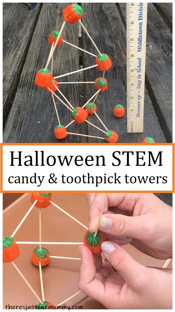 Halloween STEM activity: toothpick and candy structure 