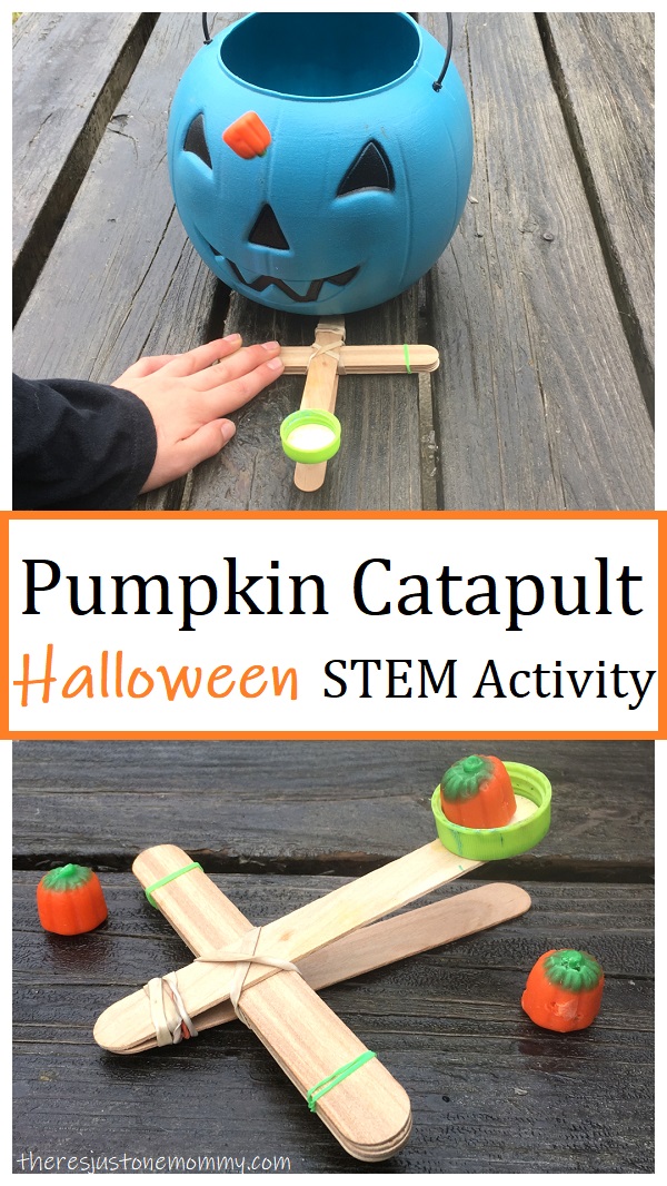 pumpkin craftstick catapult Halloween STEM activity 