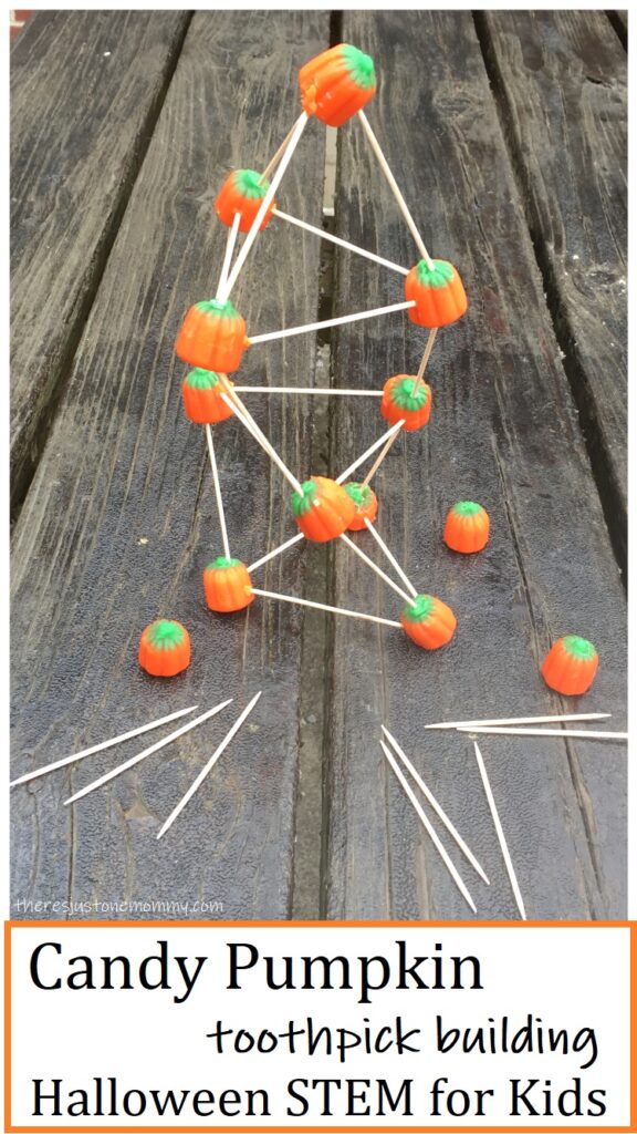 simple Halloween STEM: building a toothpick tower 