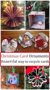 how to make ornaments from Christmas cards