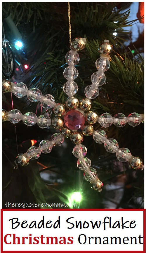 pretty snowflake ornament made with beads