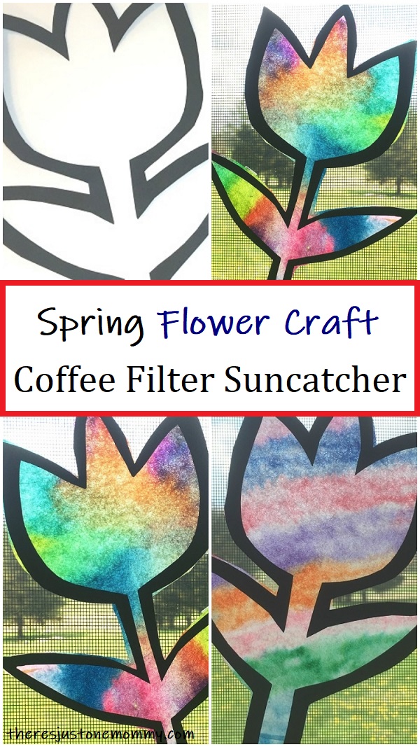 simple coffee filter suncatcher craft for spring