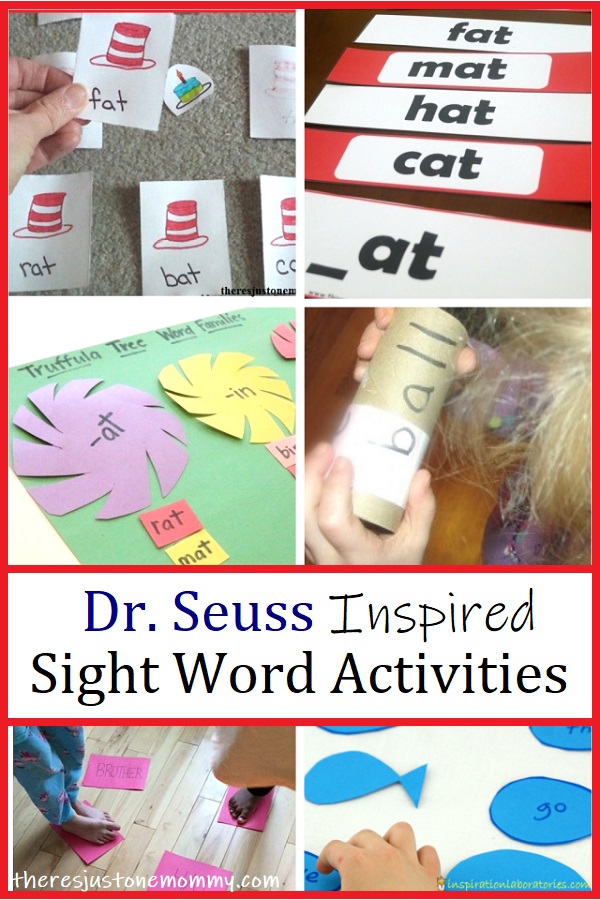 Dr. Seuss book sight word activities for early readers