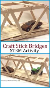 craft stick bridge STEM activity for kids